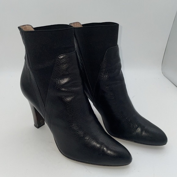 Donald J Pliner Womens Black Leather Pointed Tow Heel Booties Size‎ 7 M - Picture 1 of 13